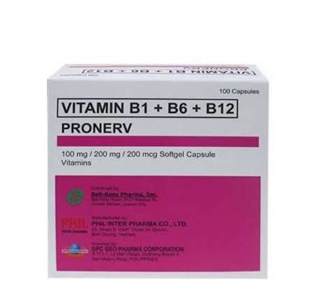 Pronerv Vitamin B1+B6+B12 100mg/200mg/200mcg sofgel .